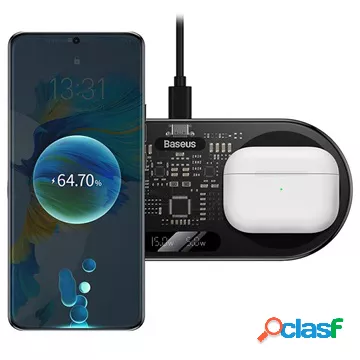 Caricabatterie Wireless Baseus 2-in-1 con Display LED -