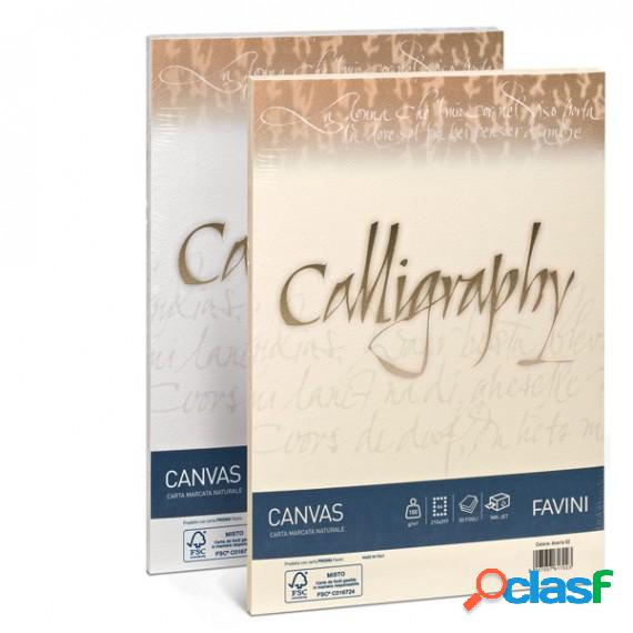Carta Calligraphy Canvas - A4 - 100 gr - bianco 01 - Favini