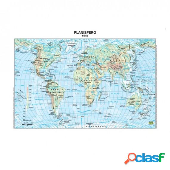 Carta geografica Mondo - scolastica - plastificata - 297 x