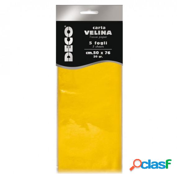 Carta velina - 20 gr - 50 x 76 cm - giallo - CWR - busta 5