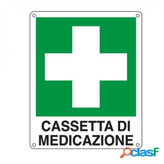 Cartello segnalatore - 16x21 cm - CASSETTA DI MEDICAZIONE -