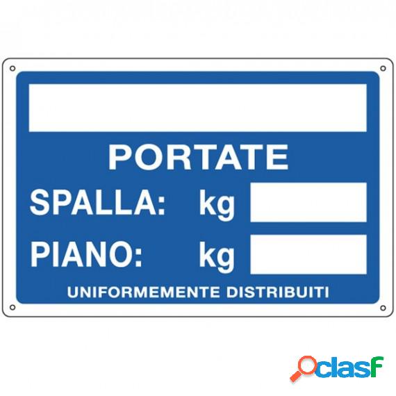 Cartello segnalatore - 30x20 cm - PORTATE: SPALLA/PIANO -