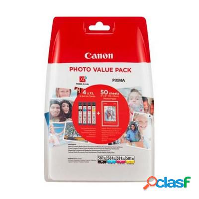 Cartuccia Canon 2052C004 CLI-581XL (Conf. da 4 pz.) + 50