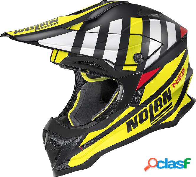 Casco cross Nolan N53 CLIFFJUMPER Nero Opaco Giallo Bianco