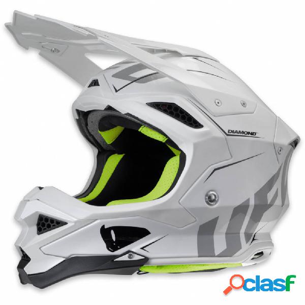 Casco cross Ufo Plast Diamond in fibra Bianco