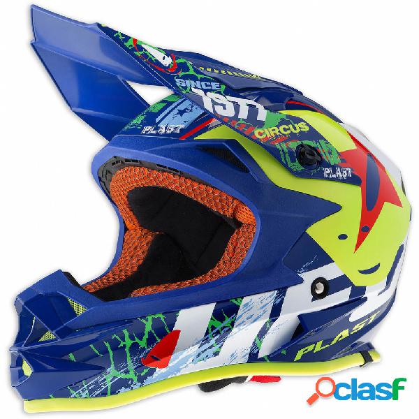 Casco cross Ufo Plast ONYX CIRCUS Blu Giallo Fluo