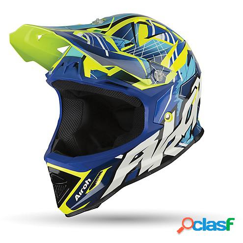 Casco cross bambino Airoh Archer Bump Blu Giallo Lucido