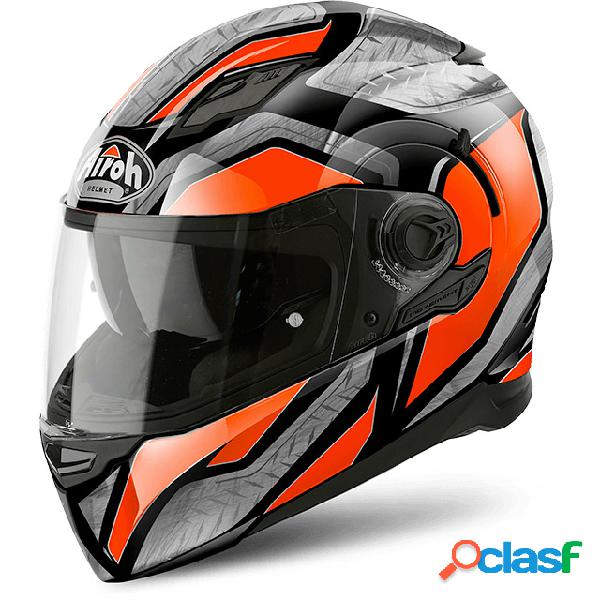 Casco integrale Airoh Movement S Steel arancione lucido