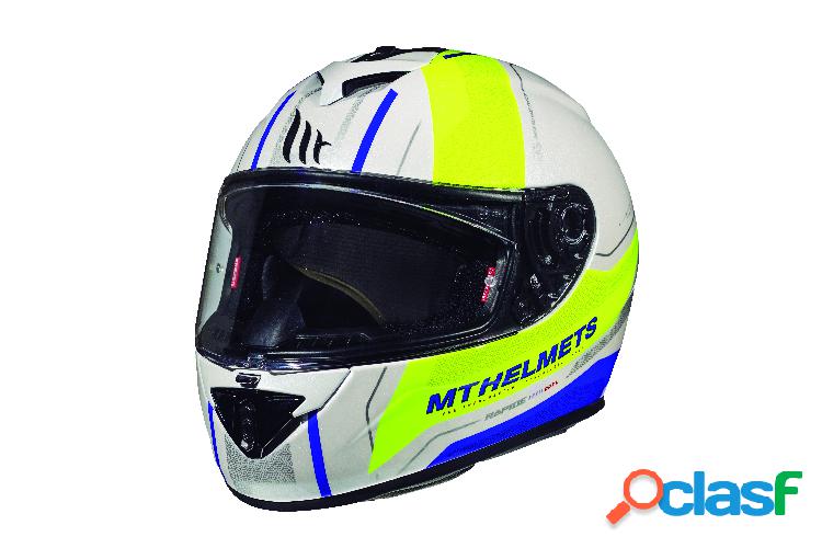 Casco integrale MT Helmets Rapide Duel H4 Bianco Giallo