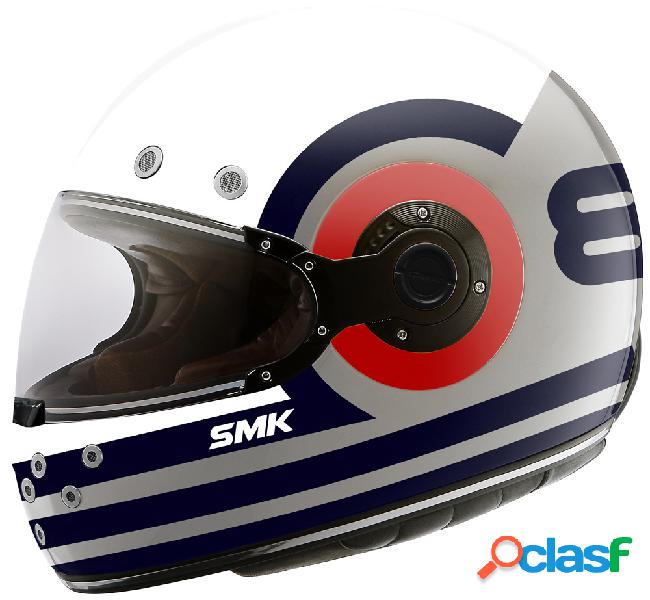 Casco integrale SMK RETRO RANKO Bianco Blu Grigio