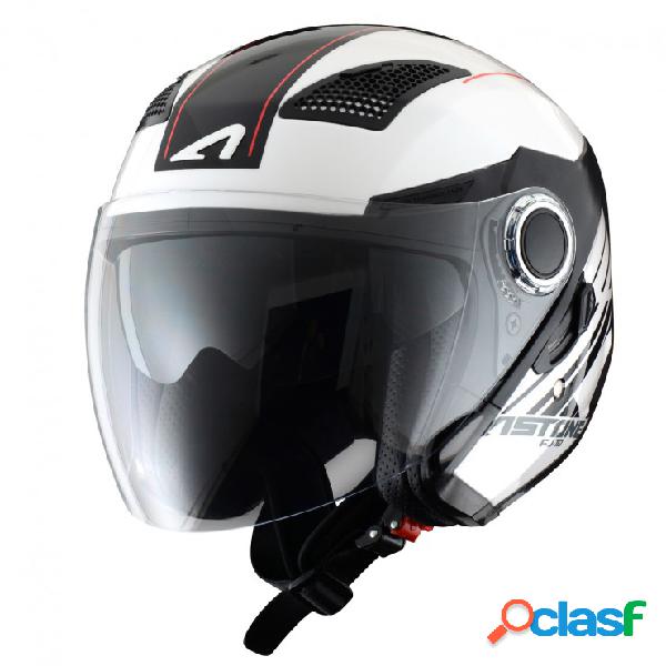 Casco jet Astone Helmets FJ 10 Espada in fibra Nero Bianco