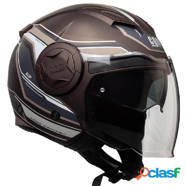 Casco jet CGM 129G CHICAGO Marrone opaco