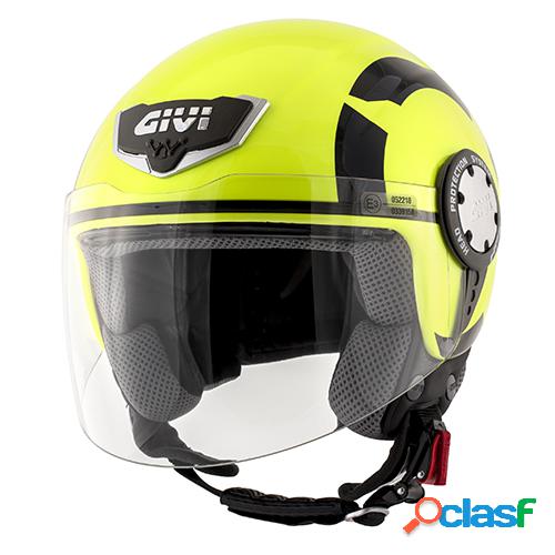 Casco jet Givi 10.4F Stark giallo fluo