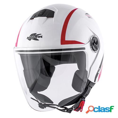 Casco jet Kappa KV26 Dakota rosso bianco lucido