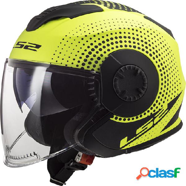 Casco jet LS2 OF570 VERSO SPIN Giallo fluo opaco