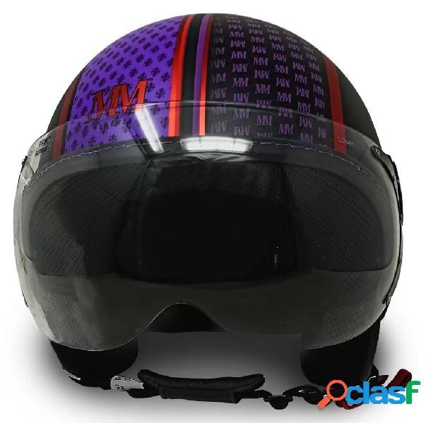 Casco jet MM Independent Fiorentina Nero