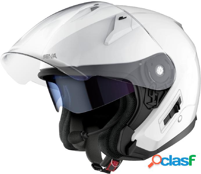 Casco jet Sena Econo con interfono integrato Bianco Lucido