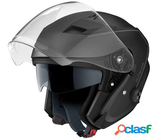 Casco jet Sena OUTSTAR con interfono integrato NR Nero Opaco