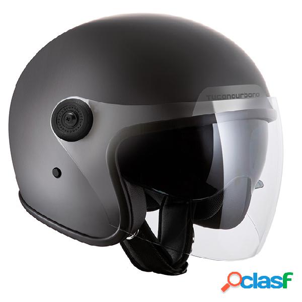 Casco jet Tucano Urbano ELJET in fibra Grigio Carbone Opaco