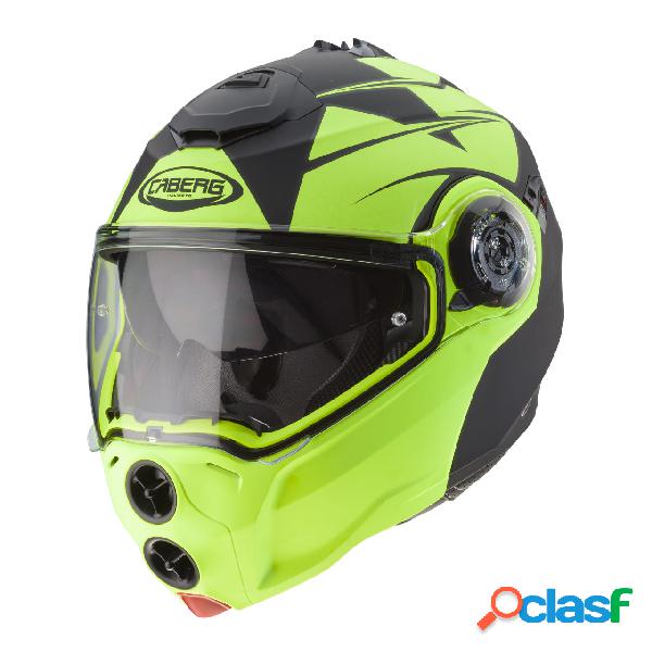 Casco modulare Caberg DROID PATRIOT Nero Opaco Giallo Fluo