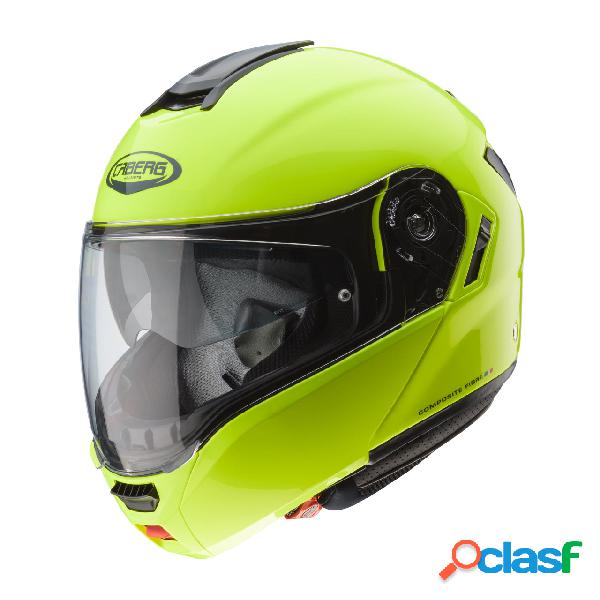 Casco modulare Caberg Levo Hivizion in fibra giallo Fluo