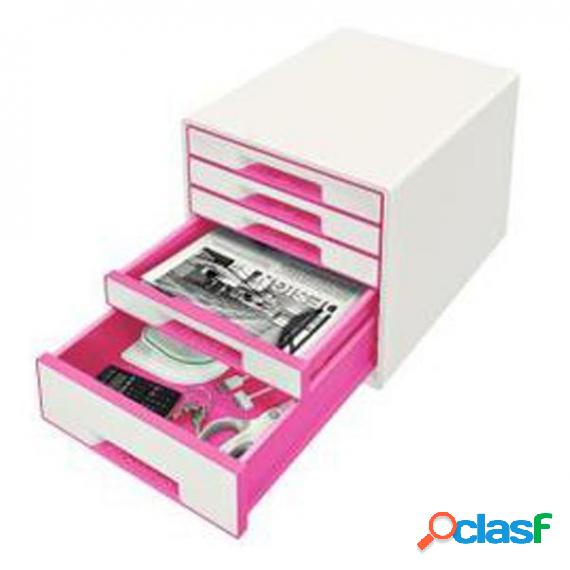 Cassettiera drawer Cabinet CUBE 5 biancofucsia Leitz