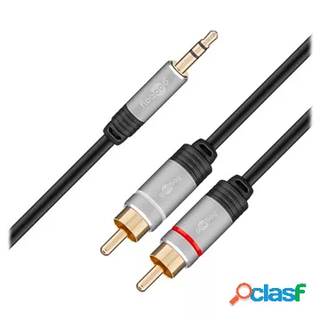 Cavo stereo Goobay Plus da 3,5 mm / 2 x RCA maschio - 5 m