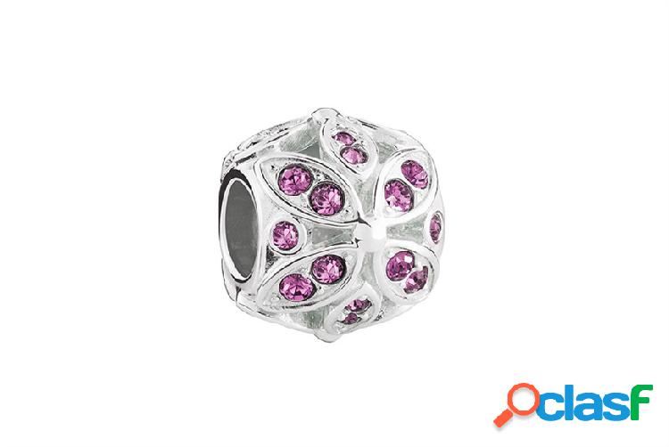 Chamilia Charm Colori argento Fiore con luce ametista