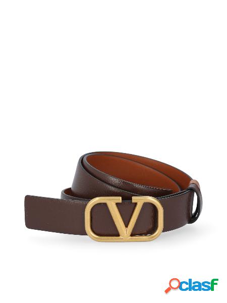 Cintura Reversibile Vlogo Signature In Vitello 30 Mm