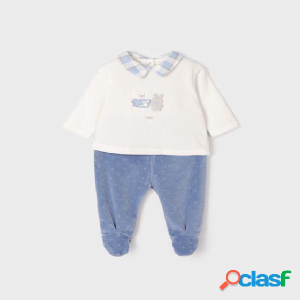 Completo bianco e azzurro composto da maglia e gambaletto in