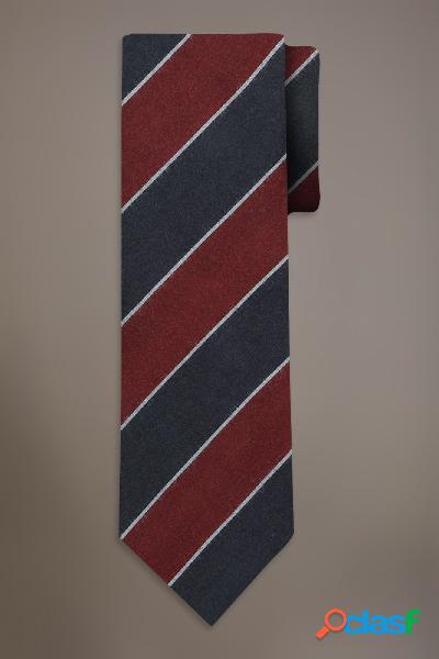 Cravatta misto lana effetto spazzolato regimental