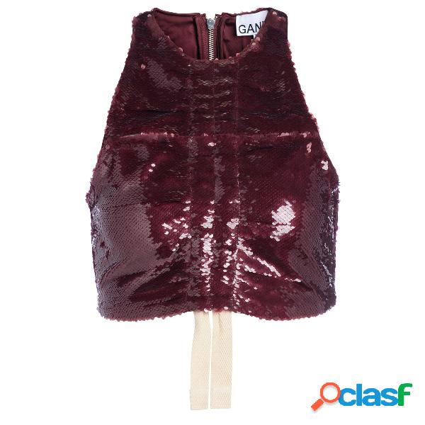 Crop Top Ganni bordeaux