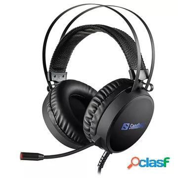 Cuffie Sandberg Tyrant USB 7.1 con luce LED - nere