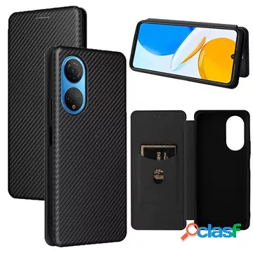 Custodia Flip Honor X7 - Fibra di carbonio - Nera