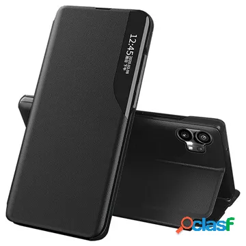 Custodia Flip Smart Clear View per Nothing Phone (1) - Nera