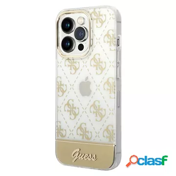 Custodia Ibrida Guess Peony Glitter Script Logo per iPhone