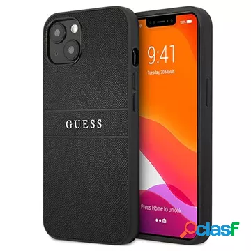 Custodia Ibrida Guess Saffiano per iPhone 13 - Nera