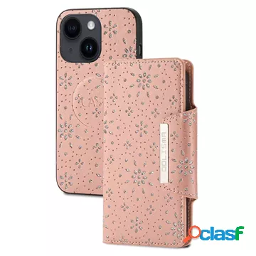 Custodia a Portafoglio Dolisma Glitter per iPhone 14 - Rosa