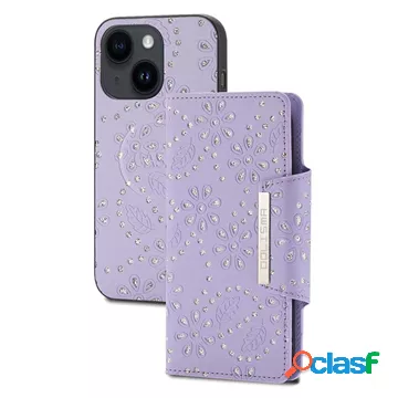 Custodia a Portafoglio Dolisma Glitter per iPhone 14 - Viola