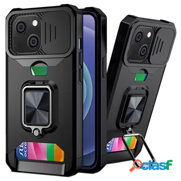 Custodia ibrida multifunzione 4 in 1 per iPhone 13 - nera
