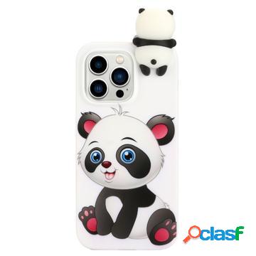 Custodia in TPU Serie di Figure 3D per iPhone 14 Pro - Panda