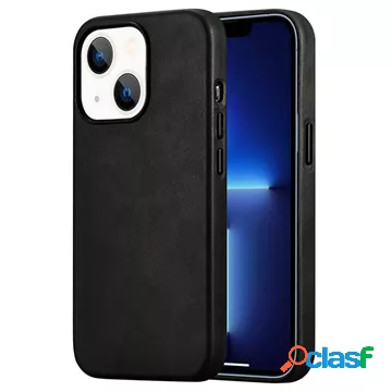 Custodia in pelle mini iCarer CH per iPhone 13 - nera