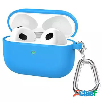 Custodia in silicone AirPods 3 con portachiavi A060 - blu