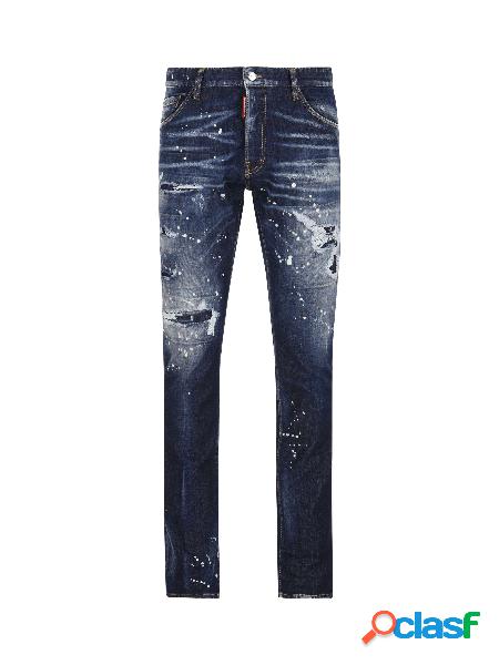 Dark Ripped Bleach Wash Super Twinky Jeans