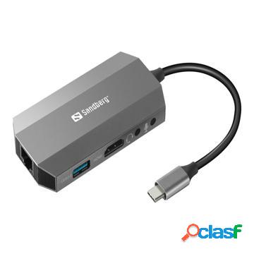 Docking station da viaggio Sandberg USB-C 6-in1