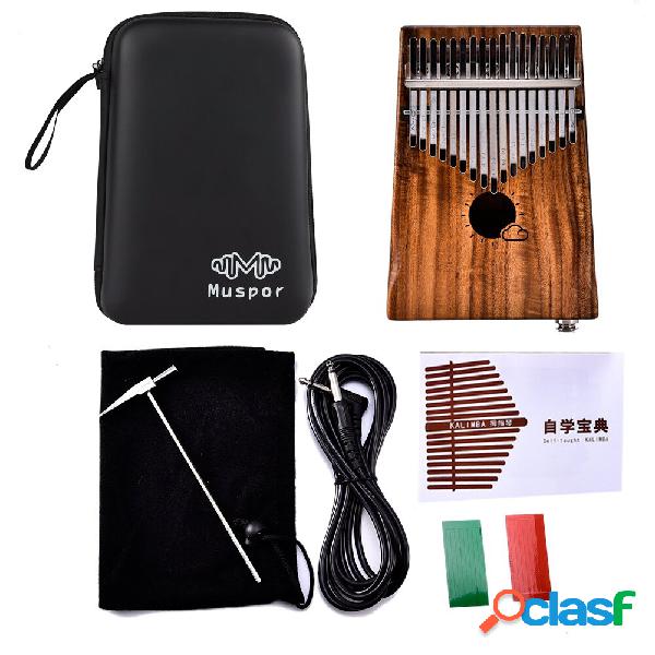 EQ Acacia Muspor17 Key Electric Scatola Thumb Piano Kalimba