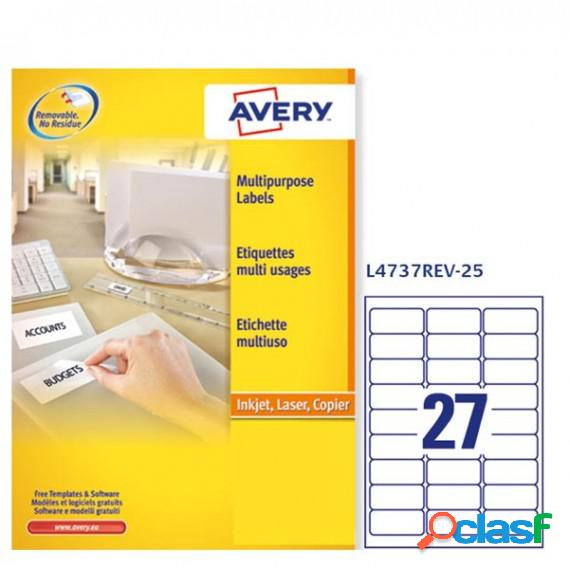 Etichetta adesiva L4737REV - removibili - adatta a stampanti