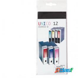 Etichette per registratori Unico dorso 8 cm 22 cm colori