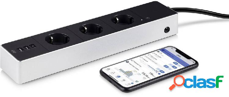Eve home 10EAZ8301 Multipresa con WiFi 3 scomparti Nero,