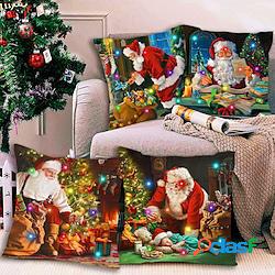 Fodera per cuscino con luci a led natalizie double side 4pc